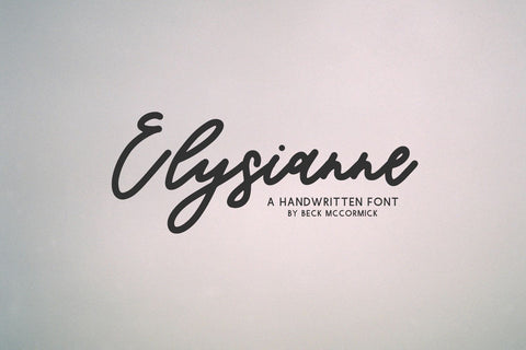 Elysianne Script Font Beck McCormick 