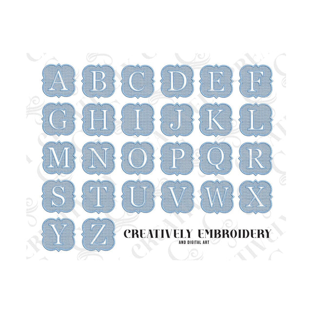 Embossed Alphabet Machine Embroidery Monogram Set Embroidery/Applique DESIGNS Creatively Embroidery 