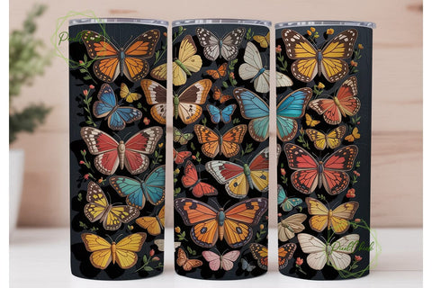 Embossed Butterfly Garden 20oz Wrap Sublimation PixelChick 