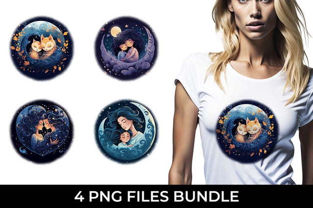Embrace Boho Love with Cosmic Embraces - T-Shirt Sublimation Design Bundle Sublimation Sintegra 