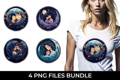 Embrace Boho Love with Cosmic Embraces - T-Shirt Sublimation Design Bundle Sublimation Sintegra 