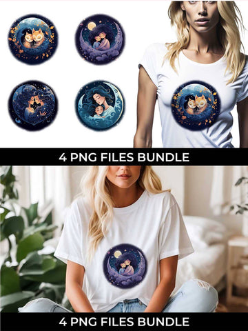 Embrace Boho Love with Cosmic Embraces - T-Shirt Sublimation Design Bundle Sublimation Sintegra 