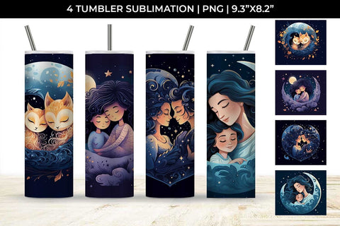Embrace Boho Love with Cosmic Embraces - Tumbler Sublimation Design Bundle Sublimation Sintegra 