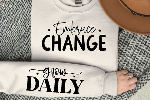 Embrace Change Sleeve SVG Design, Motivational Sleeve SVG SVG Regulrcrative 