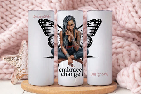 Embrace Change Tumbler Wrap Sublimation DesignSVG 