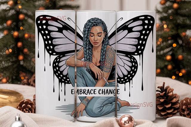 Embrace Change Tumbler Wrap Sublimation DesignSVG 