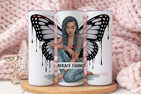 Embrace Change Tumbler Wrap Sublimation DesignSVG 