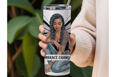Embrace Change Tumbler Wrap Sublimation DesignSVG 