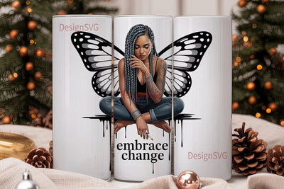 Embrace Change Tumbler Wrap Sublimation DesignSVG 