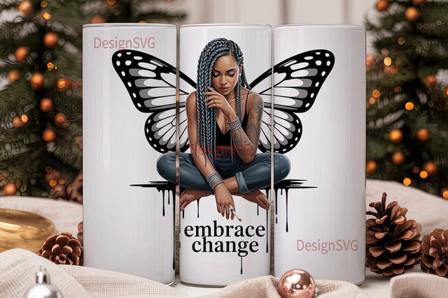 Embrace Change Tumbler Wrap Sublimation DesignSVG 