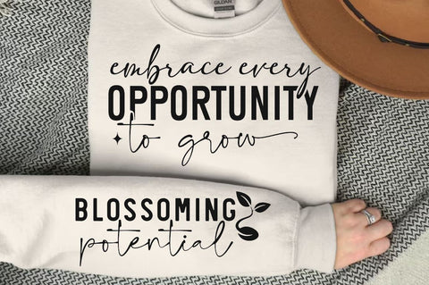 Embrace Every Opportunity to Grow Sleeve SVG Design, Inspirational sleeve SVG, Motivational Sleeve SVG Design, Positive Sleeve SVG SVG Regulrcrative 