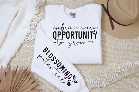 Embrace Every Opportunity to Grow Sleeve SVG Design, Inspirational sleeve SVG, Motivational Sleeve SVG Design, Positive Sleeve SVG SVG Regulrcrative 