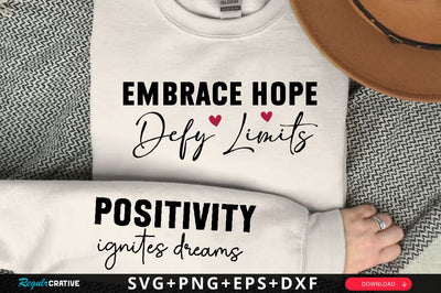 Embrace hope defy limits Sleeve SVG Design, Inspirational sleeve SVG, Motivational Sleeve SVG Design, Positive Sleeve SVG SVG Regulrcrative 