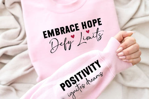 Embrace hope defy limits Sleeve SVG Design, Inspirational sleeve SVG, Motivational Sleeve SVG Design, Positive Sleeve SVG SVG Regulrcrative 