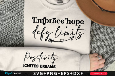 Embrace hope defy limits Sleeve SVG Design, Inspirational sleeve SVG, Motivational Sleeve SVG, Positive Sleeve SVG SVG Regulrcrative 