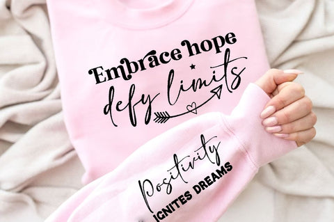 Embrace hope defy limits Sleeve SVG Design, Inspirational sleeve SVG, Motivational Sleeve SVG, Positive Sleeve SVG SVG Regulrcrative 