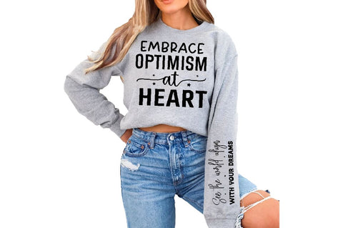 Embrace optimism at heart Sleeve SVG Design, Inspirational sleeve SVG, Motivational Sleeve SVG Design, Positive Sleeve SVG SVG Regulrcrative 