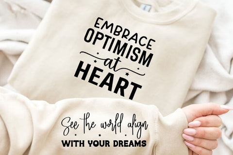Embrace optimism at heart Sleeve SVG Design, Inspirational sleeve SVG, Motivational Sleeve SVG Design, Positive Sleeve SVG SVG Regulrcrative 