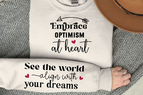 Embrace Optimism At Heart Sleeve SVG, Positive SVG Design SVG Regulrcrative 