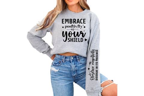 Embrace positivity as your shield Sleeve SVG Design, Inspirational sleeve SVG, Motivational Sleeve SVG Design, Positive Sleeve SVG SVG Regulrcrative 