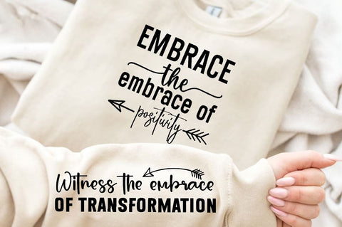 Embrace the embrace of positivity Sleeve SVG Design, Inspirational sleeve SVG, Motivational Sleeve SVG Design, Positive Sleeve SVG SVG Regulrcrative 