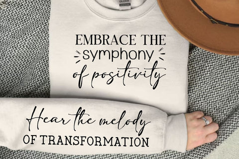 Embrace the symphony of positivity Sleeve SVG Design, Positive Sleeve SVG SVG Regulrcrative 
