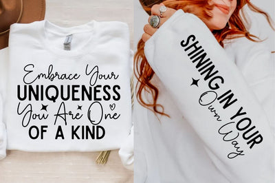 Embrace Your Uniqueness You Are One of Sleeve SVG Design, Inspirational sleeve SVG, Motivational Sleeve SVG Design, Positive Sleeve SVG SVG Regulrcrative 