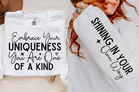 Embrace Your Uniqueness You Are One of Sleeve SVG Design, Inspirational sleeve SVG, Motivational Sleeve SVG Design, Positive Sleeve SVG SVG Regulrcrative 