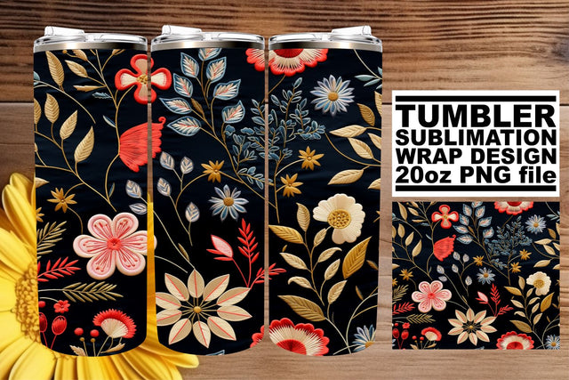 Embroidered 3D Bliss on Tumbler Sublimation afrosvg 