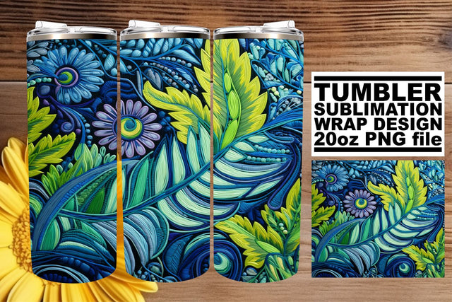 Embroidered 3D Patterns: Tumbler Bliss Sublimation afrosvg 