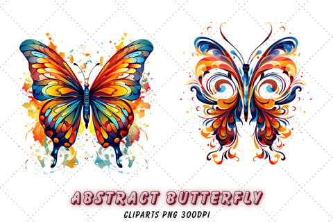 Embroidered Butterfly Clipart - springtime cute butterflies and flowers PNG format instant download for commercial use Sublimation FloridPrintables 