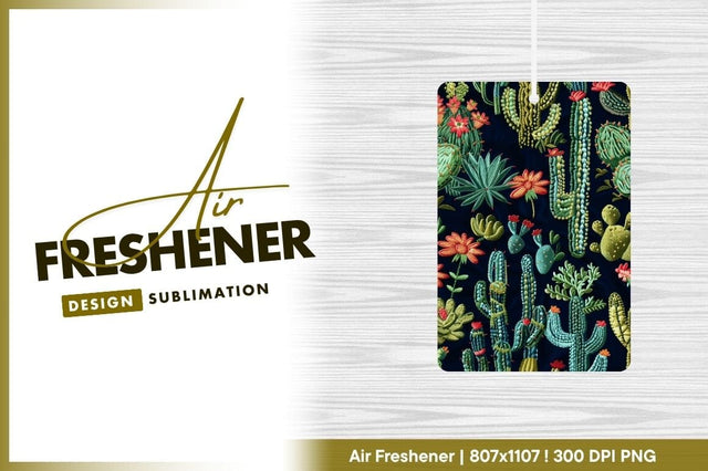 Embroidered Cactus and Succulent Pattern on Dark Blue Fabric with Red Orange Flowers Sublimation Regulrcrative 