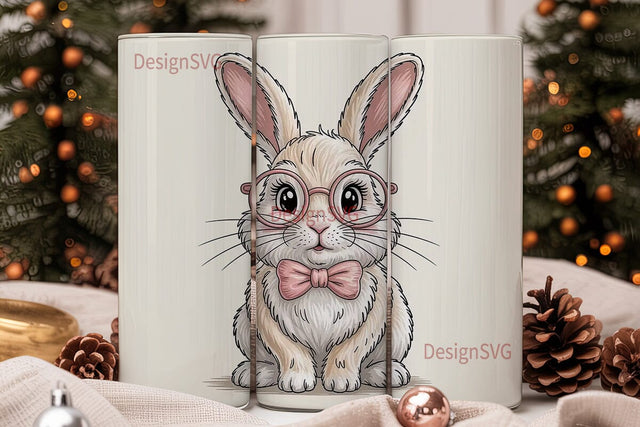 Embroidered Easter Bunny 20oz Tumbler Sublimation DesignSVG 