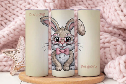 Embroidered Easter Bunny 20oz Tumbler Sublimation DesignSVG 