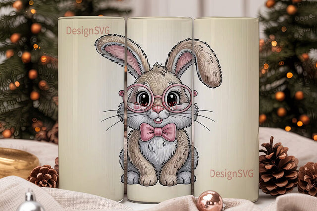 Embroidered Easter Bunny 20oz Tumbler Sublimation DesignSVG 