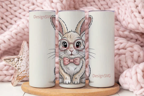Embroidered Easter Bunny 20oz Tumbler Sublimation DesignSVG 