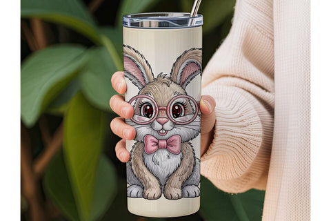 Embroidered Easter Bunny 20oz Tumbler Sublimation DesignSVG 