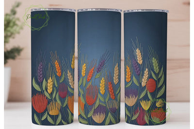 Embroidered Fall Floral 20oz Tumbler Sublimation PixelChick 