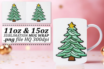 Embroidered Festive Delights: 3D Mug Sublimation afrosvg 
