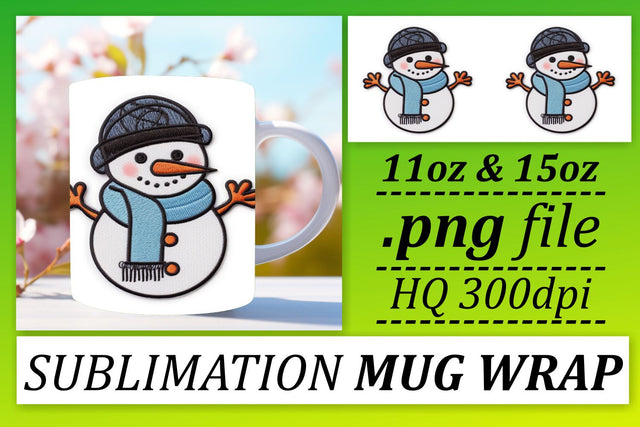 Embroidered Festive Magic: 3D Christmas Mug Sublimation afrosvg 