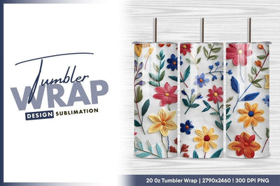 Embroidered floral pattern colorful delicate stitches Sublimation Regulrcrative 