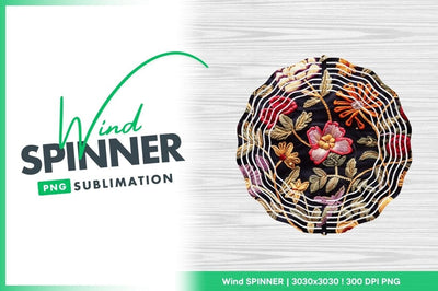 Embroidered Floral Pattern on Dark Fabric with Colorful Stitched Flowers and Leaves Sublimation Regulrcrative 