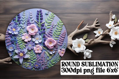 Embroidered Floral Sublimation Wonders - Sublimation, Keychain, Car Coaster Sublimation afrosvg 
