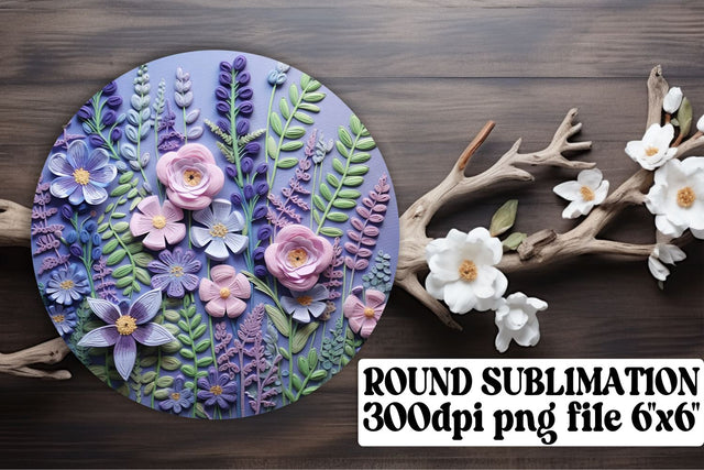 Embroidered Floral Sublimation Wonders - Sublimation, Keychain, Car Coaster Sublimation afrosvg 