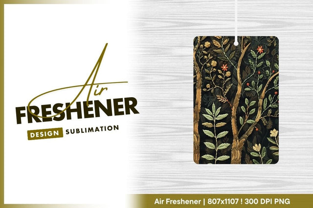 Embroidered forest trees and floral motifs Sublimation Regulrcrative 