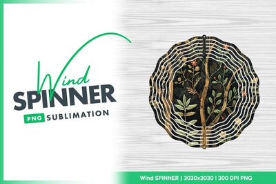 Embroidered forest trees with flowers on black Sublimation Regulrcrative 