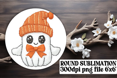 Embroidered Halloween Ghost Sublimation Sublimation afrosvg 