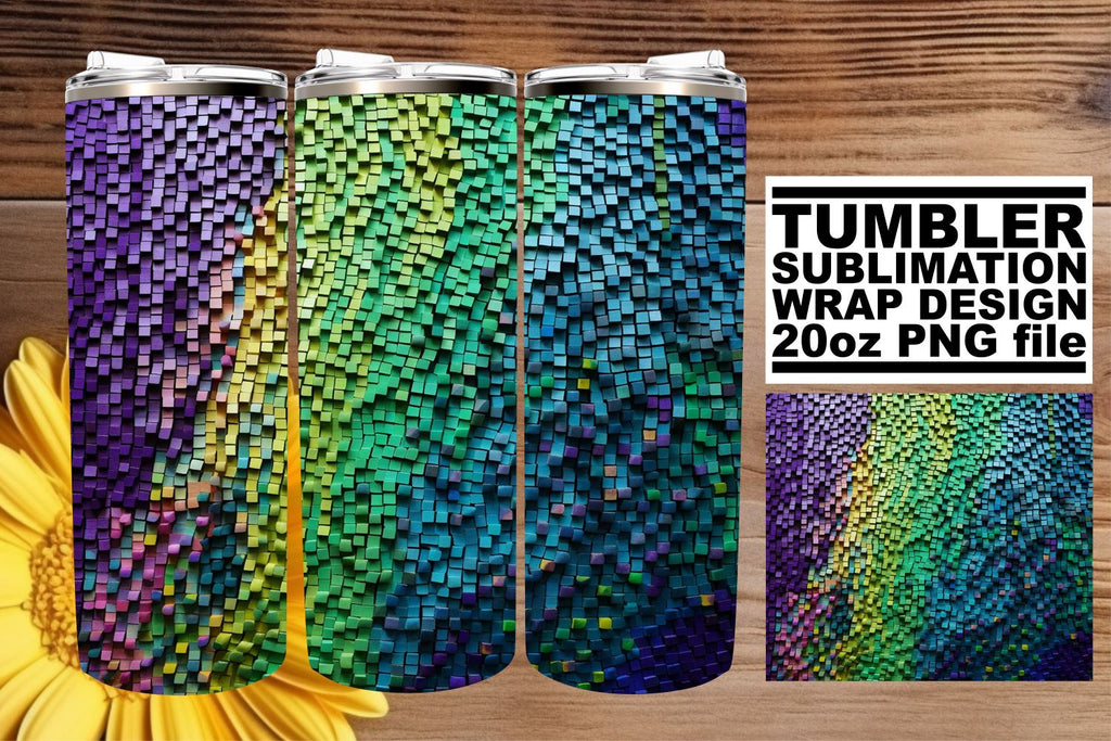 Embroidered Patterns: 3D Tumbler Sublimation - So Fontsy