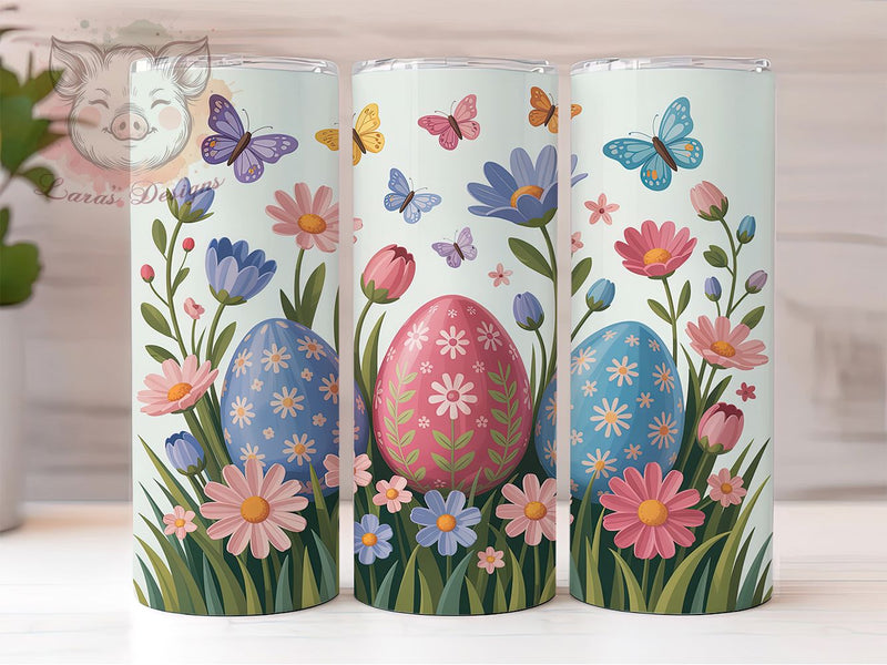 Embroidered Stitch Easter Egg Tumbler, Easter Egg Tumbler, Stitch Style Wrap, Stylish 20oz Wrap, Sublimation Design, Trendy Gift Idea, Inspirational Easter Tumbler Sublimation Lara' s Designs 