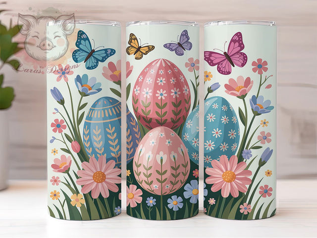 Embroidered Stitch Easter Egg Tumbler, Easter Egg Tumbler, Stitch Style Wrap, Stylish 20oz Wrap, Sublimation Design, Trendy Gift Idea, Inspirational Easter Tumbler Sublimation Lara' s Designs 